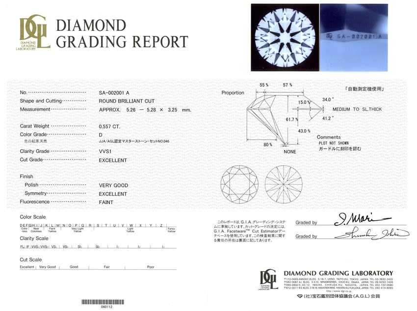 レーザー刻印 - 株式会社ダイアモンド グレーディング ラボラトリー